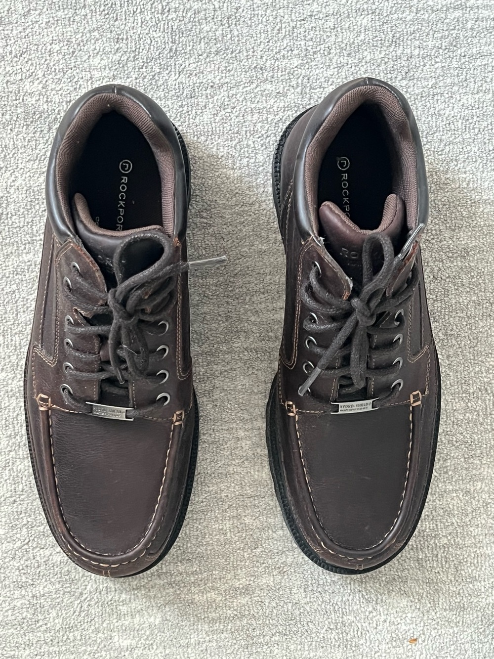 Rockport Dark Brown Leather Men’s Lace-Up Waterproof Boots Sz. 9 1/2” W